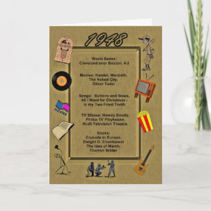 1948 Great Events Birthday Card Kaart