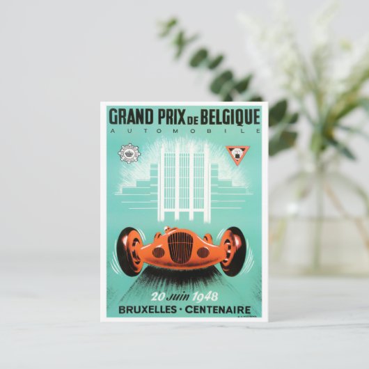 1948 Grote Prijs  race Brussel Briefkaart (Staand voorkant)