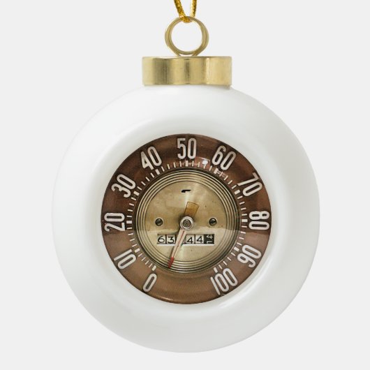 1948 Klassieke auto snelheidsmeter Keramische Bal Ornament (Voorkant)