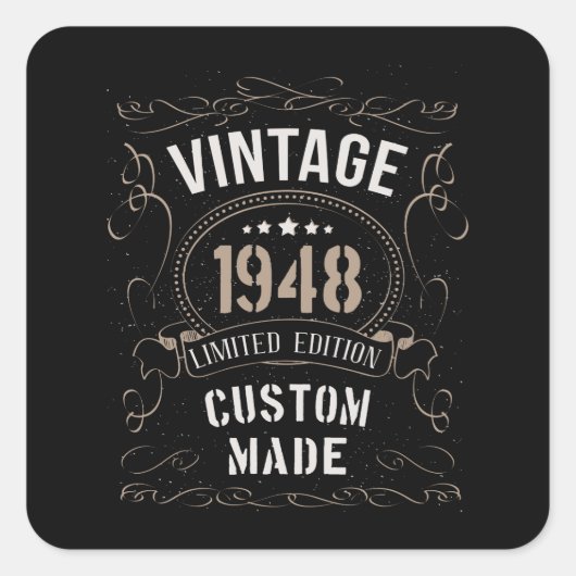  1948 Limited Edition Custom made Vierkante Sticker (Voorkant)