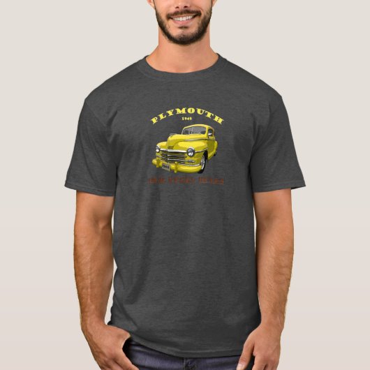 1948 Plymouth. 1948 Chrysler. Mopar. Geel 48. T-shirt (Voorkant)