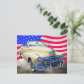 1948 Pontiac Silver Streak en de vlag van de Veren Briefkaart (Staand voorkant)