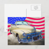 1948 Pontiac Silver Streak en de vlag van de Veren Briefkaart (Voorkant / Achterkant)