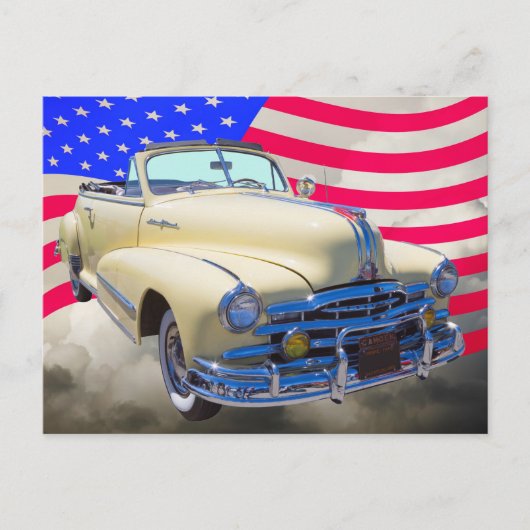 1948 Pontiac Silver Streak en de vlag van de Veren Briefkaart (Voorkant)
