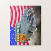 1948 Pontiac Silver Streak Woody and US Flag Legpuzzel (Verticaal)