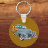 1948 Pontiac Silver Streak Woody Antiek auto Sleutelhanger (Voorkant)
