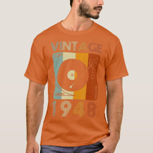 1948 Retro Record Player Birthday Vinyl T-shirt