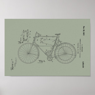 1948  Schwinn Bicycle Patent Art-afdrukken Poster