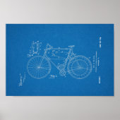 1948  Schwinn Bicycle Patent Blueprint Art Poster (Voorkant)