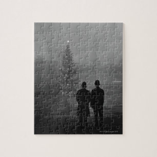 1948: Twee politiemensen kijken naar de kerstboom Legpuzzel
