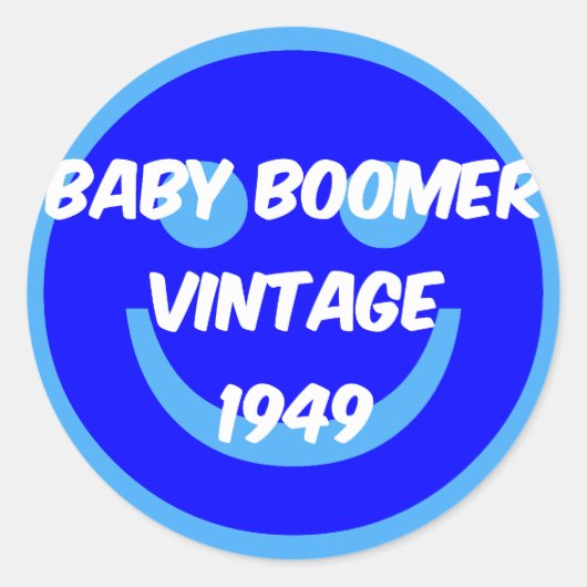 1949 baby-boomer ronde sticker (Voorkant)