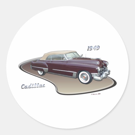 1949 CADILLAC RONDE STICKER (Voorkant)