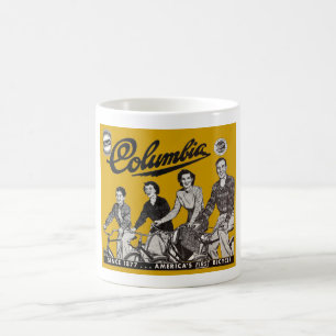 1949 COLUMBIA FIETS AD VINTAGE! OUD! SCHILDERACHTI KOFFIEMOK