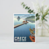 1949 Corfu Greece Travel poster Briefkaart (Staand voorkant)