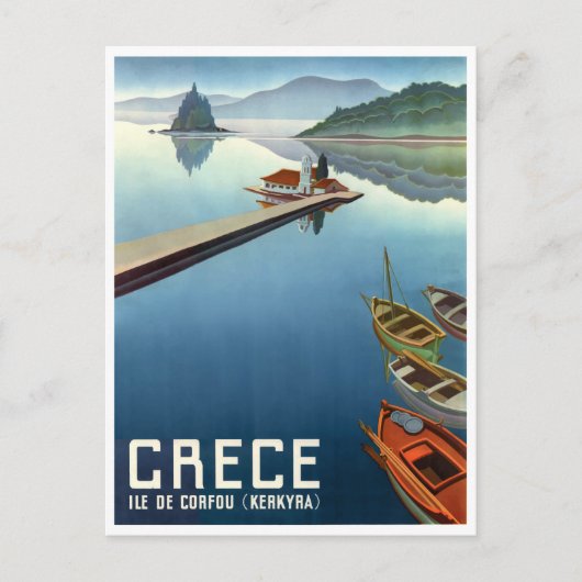 1949 Corfu Greece Travel poster Briefkaart (Voorkant)