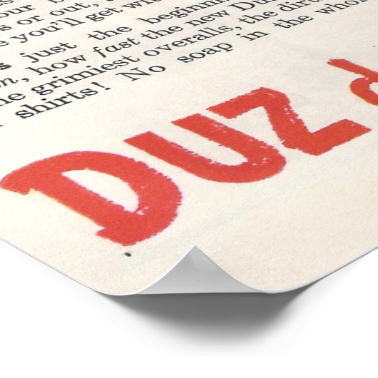 1949 Duz wasmiddel ad hoc Poster (Hoek)