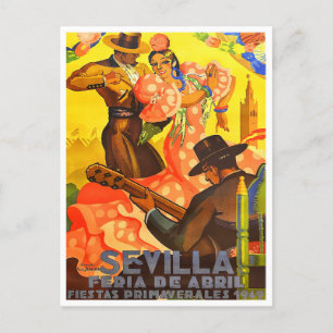 1949 Feria de Sevilla vintage-reis Briefkaart