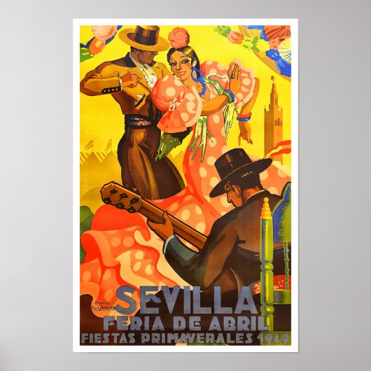 1949 Feria de Sevilla vintage-reis Poster (Voorkant)