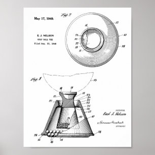 1949 Golf Ball T-shirt Patent Art Drawing Print
