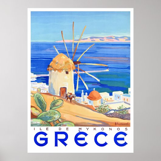 1949 Grieks eiland Mykonos Poster (Voorkant)