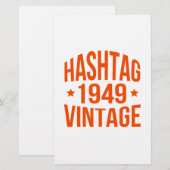 1949 Hashtag Briefpapier (Voorkant / Achterkant)