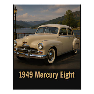 1949 Mercury Eight Vintage Amerikaanse Auto Retro Perfect Poster
