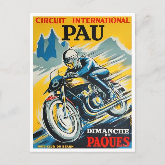 1949  races op het gebied van de motorfiets Pau Briefkaart (Voorkant)