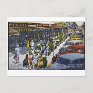 1949 Sint-Petersburg Florida "De Groene Benches" Briefkaart