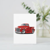 1950-52 Chevy Red Truck Briefkaart (Staand voorkant)