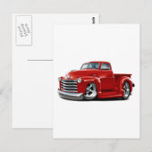 1950-52 Chevy Red Truck Briefkaart (Voorkant / Achterkant)
