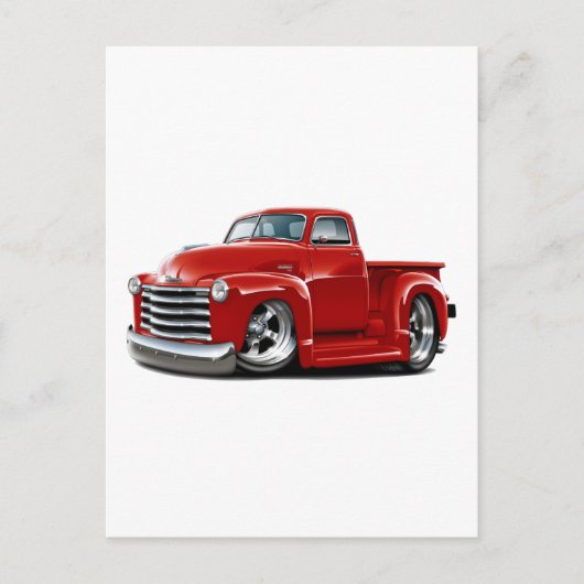1950-52 Chevy Red Truck Briefkaart (Voorkant)