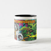  1950-60s STRIPBOEKELEMENTEN Tweekleurige Koffiemok (Center)