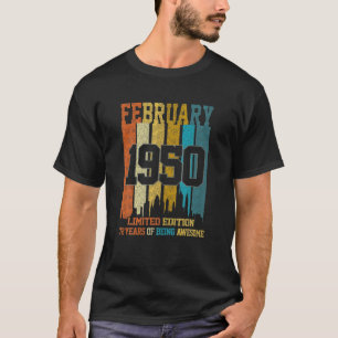 1950 72 jaar oud in februari 1950 72 t-shirt