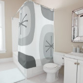 1950 Abstracte kunst lichtgrijs Douchegordijn (In situ)