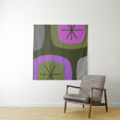 1950 Abstracte kunst Olijfgroen Roze Wandkleed (In Situ (horizontaal))