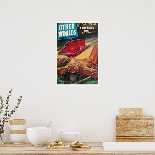 1950! ANDERE WERELDEN SCI FI PULP POSTER (Keuken)