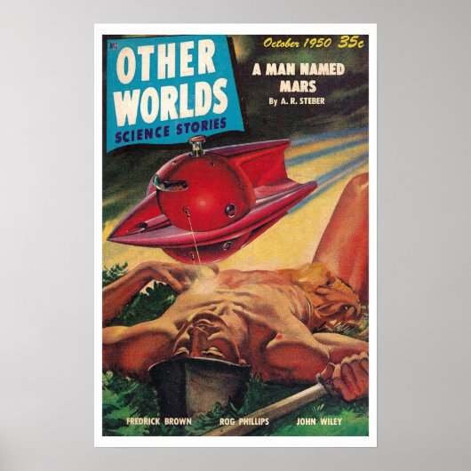1950! ANDERE WERELDEN SCI FI PULP POSTER (Voorkant)