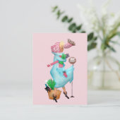 1950 Antieke Vrouw Postkaart (Staand voorkant)