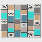 1950 Atomic Age rechthoeken Starbursts Cadeaupapier (Vlak)