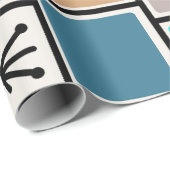 1950 Atomic Age rechthoeken Starbursts Cadeaupapier (Rol Hoek)