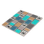 1950 Atomic Age rechthoeken Starbursts Tegeltje (Zijkant)