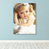 1950 Baby meisje Canvas Afdruk (Insitu (Houten vloer))