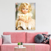 1950 Baby meisje portret Canvas Afdruk (Insitu (Woonkamer))