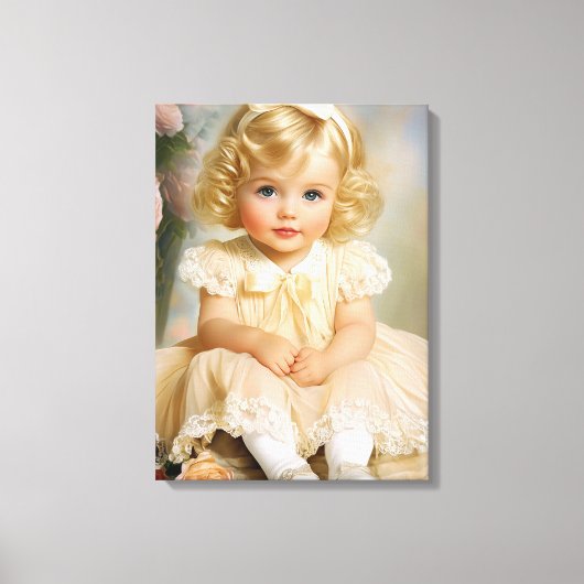 1950 Baby meisje portret Canvas Afdruk (Voorkant)