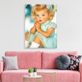1950 Baby meisje portret Canvas Afdruk (Insitu (Woonkamer))