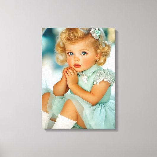 1950 Baby meisje portret Canvas Afdruk (Voorkant)