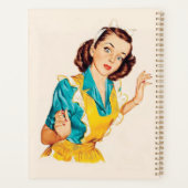 1950 Bakdag Vintage Vrouw in Schort Planner (Achterkant)