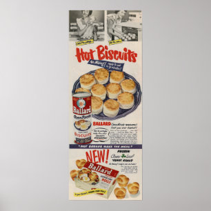 1950 Ballard Biscuits ad Poster
