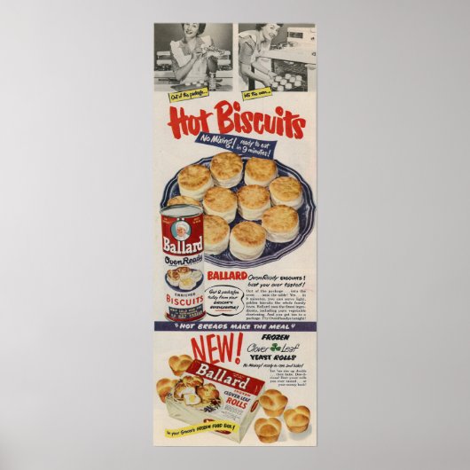 1950 Ballard Biscuits ad Poster (Voorkant)