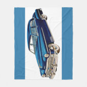 1950 blauwe DeSoto-afdruk Fleece Deken (Voorkant)